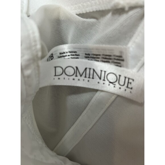 Dominique Intimate Apparel Size 42B White Satin Corset Bridal Bustier Bra Sexy - Picture 5 of 8